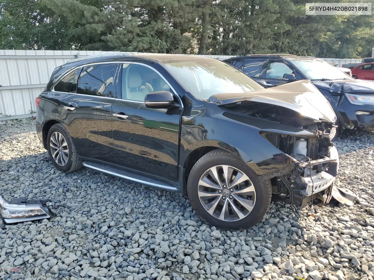 2016 Acura Mdx Technology VIN: 5FRYD4H42GB021898 Lot: 71530754