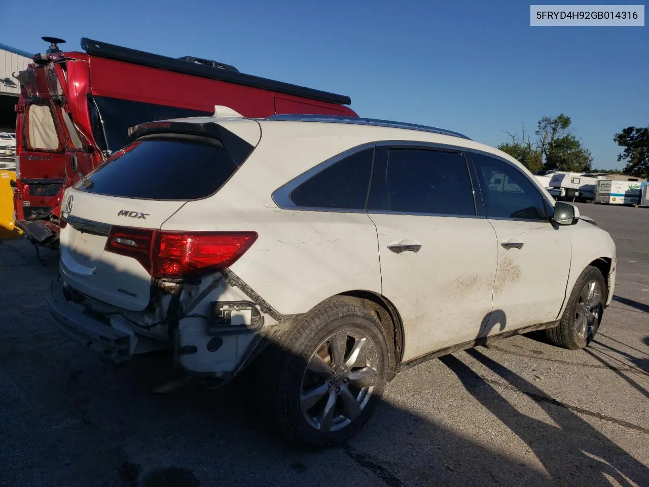 2016 Acura Mdx Advance VIN: 5FRYD4H92GB014316 Lot: 71984494