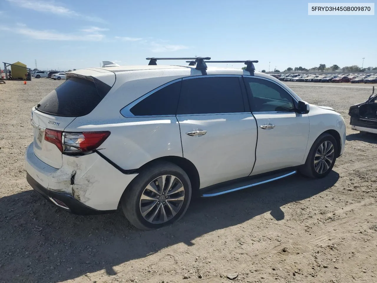 2016 Acura Mdx Technology VIN: 5FRYD3H45GB009870 Lot: 72087694