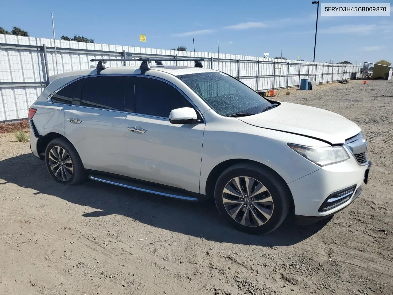 2016 Acura Mdx Technology VIN: 5FRYD3H45GB009870 Lot: 72087694