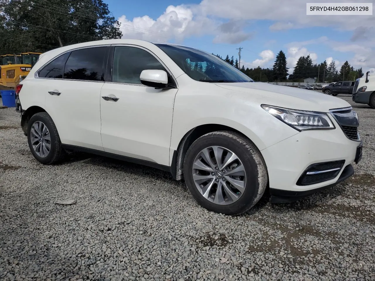 2016 Acura Mdx Technology VIN: 5FRYD4H42GB061298 Lot: 72279034