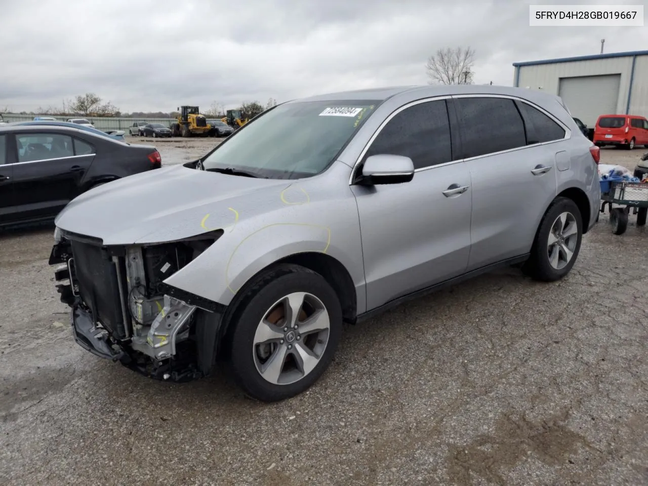 2016 Acura Mdx VIN: 5FRYD4H28GB019667 Lot: 72584094