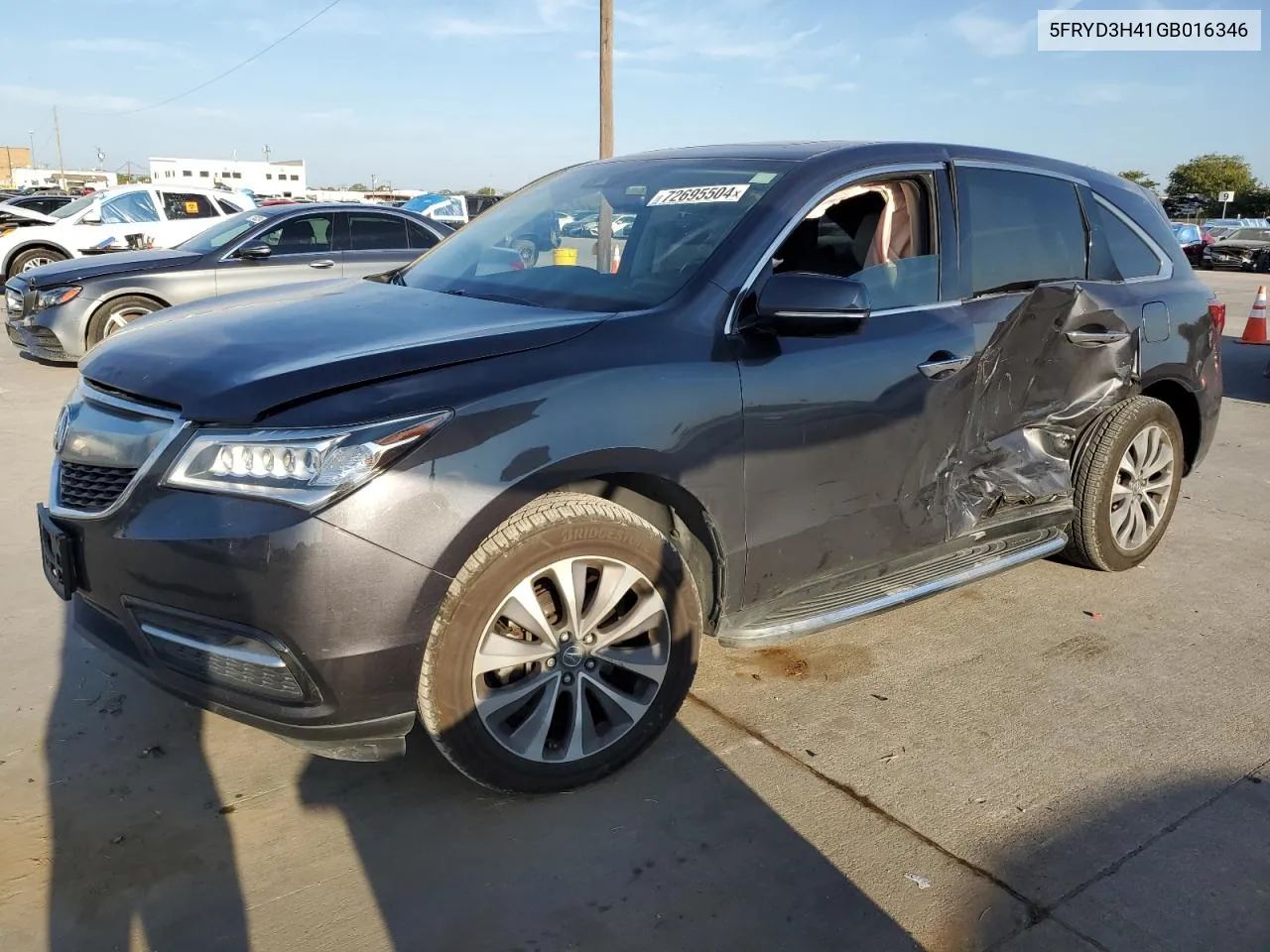 5FRYD3H41GB016346 2016 Acura Mdx Technology