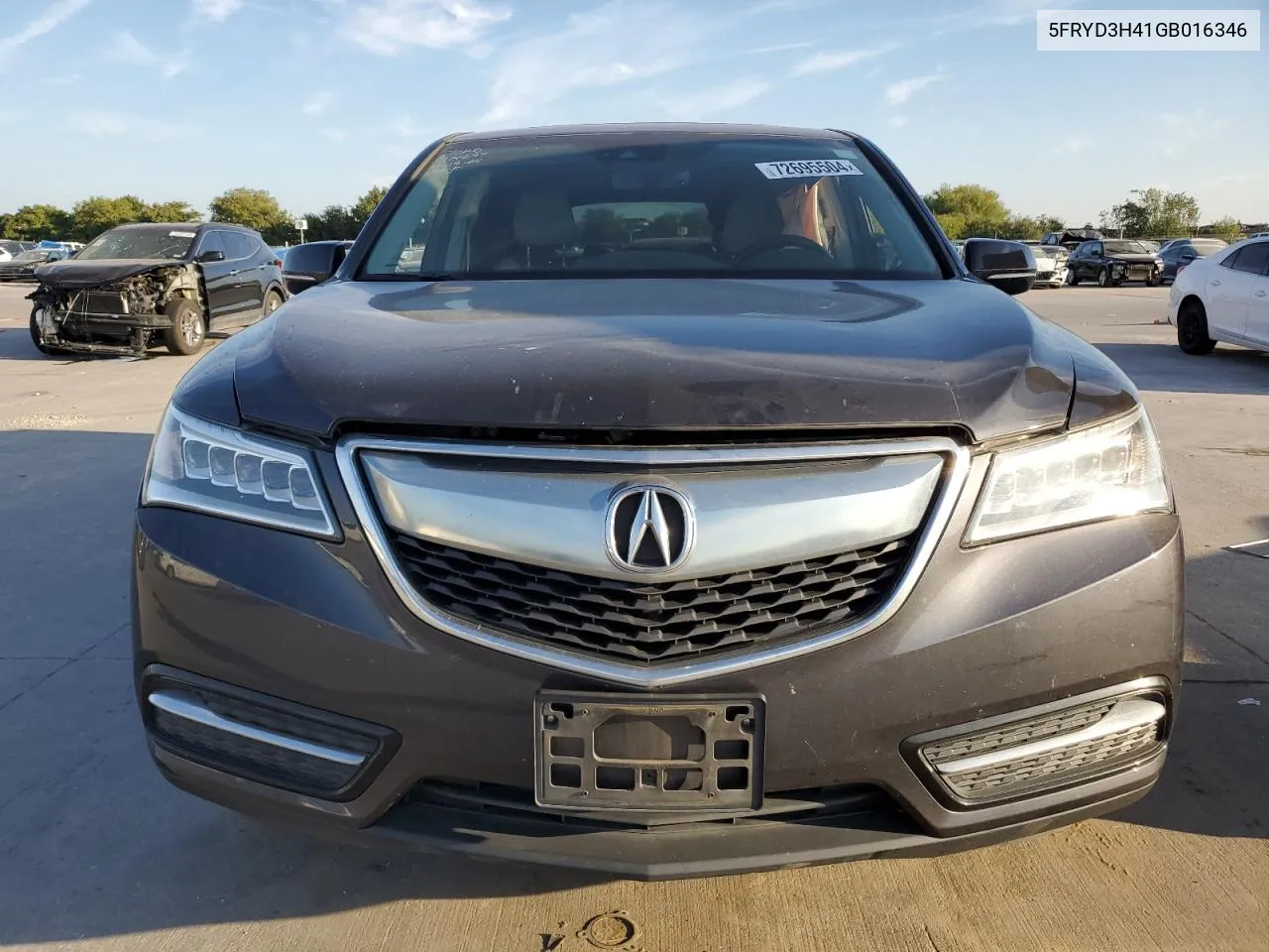 2016 Acura Mdx Technology VIN: 5FRYD3H41GB016346 Lot: 72695504