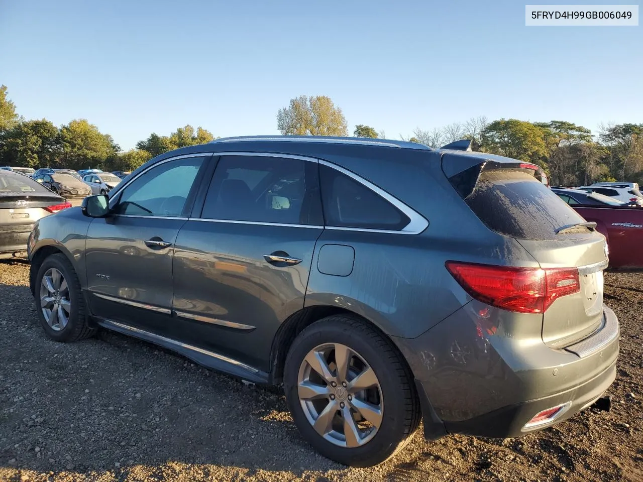 2016 Acura Mdx Advance VIN: 5FRYD4H99GB006049 Lot: 72993614