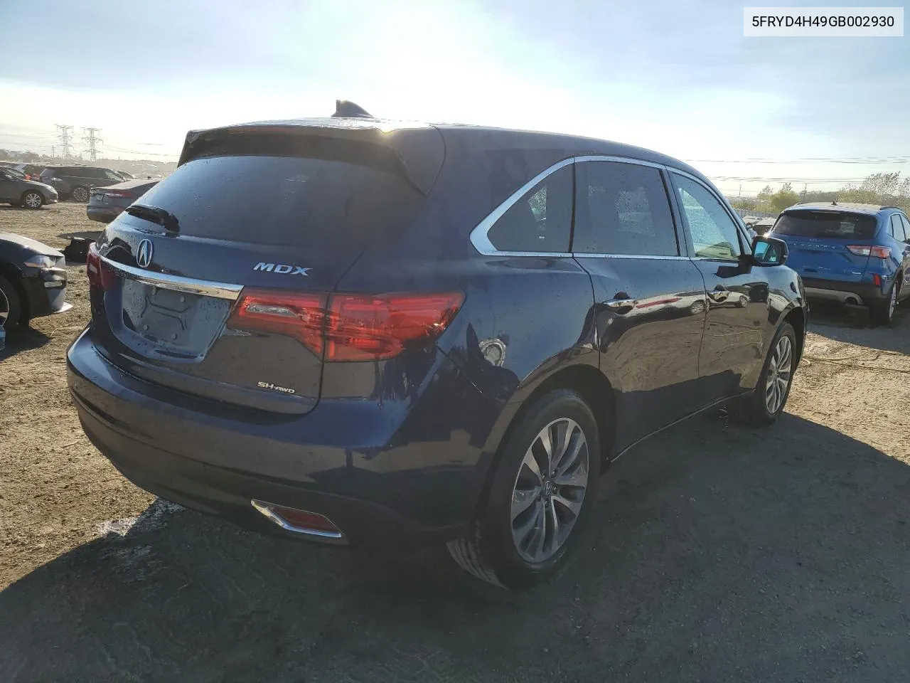 2016 Acura Mdx Technology VIN: 5FRYD4H49GB002930 Lot: 73407454