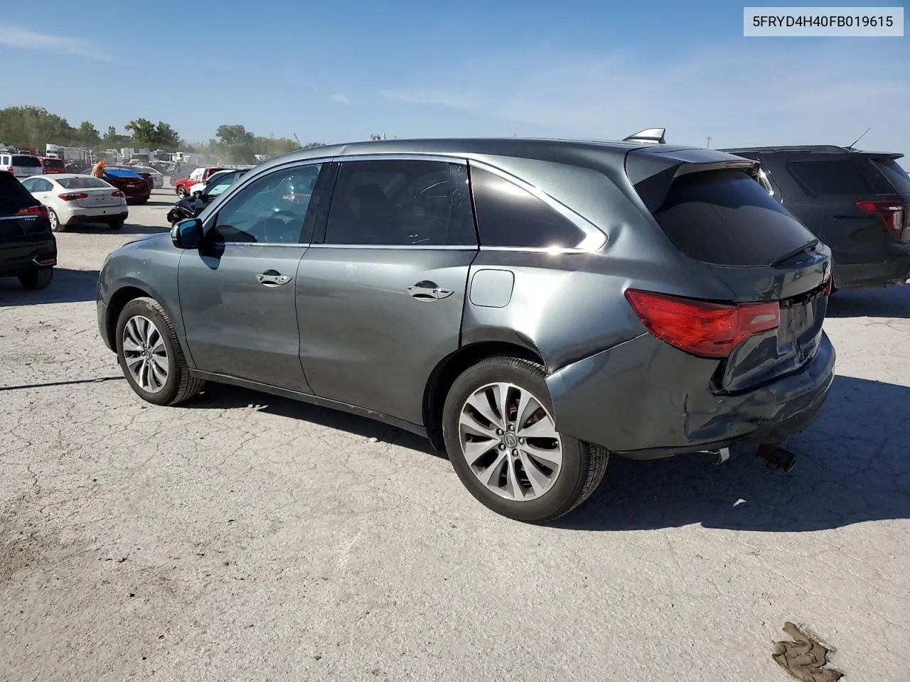 2016 Acura Mdx Technology VIN: 5FRYD4H40FB019615 Lot: 73630634