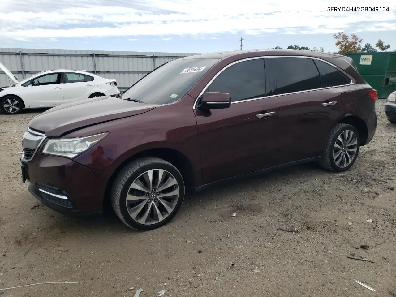 2016 Acura Mdx Technology VIN: 5FRYD4H42GB049104 Lot: 73659434