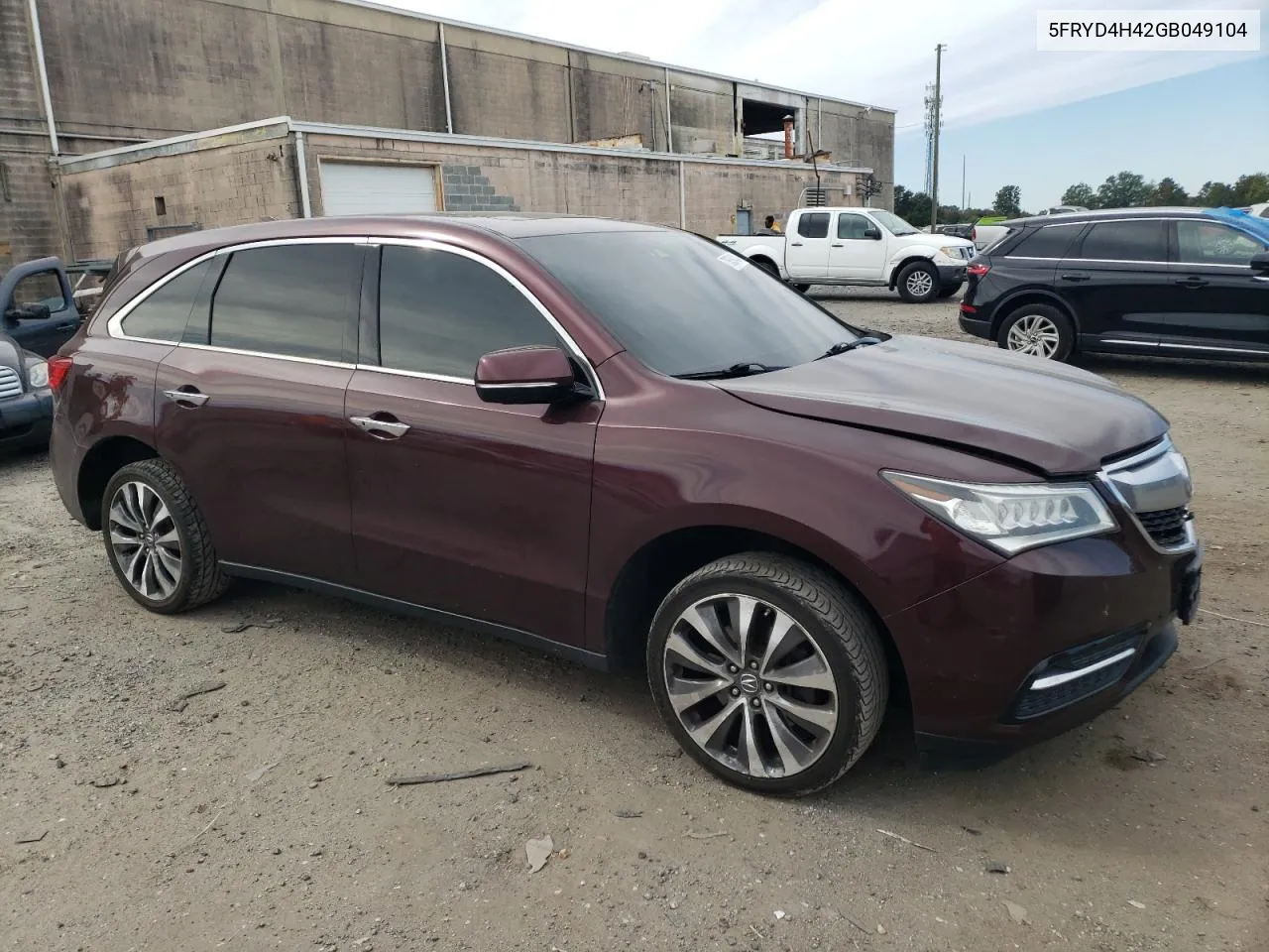 2016 Acura Mdx Technology VIN: 5FRYD4H42GB049104 Lot: 73659434