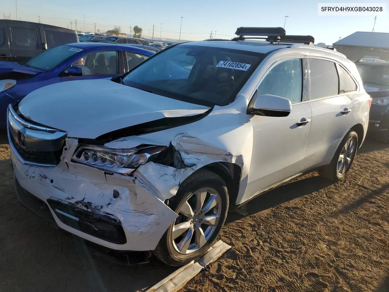 2016 Acura Mdx Advance VIN: 5FRYD4H9XGB043028 Lot: 74102854