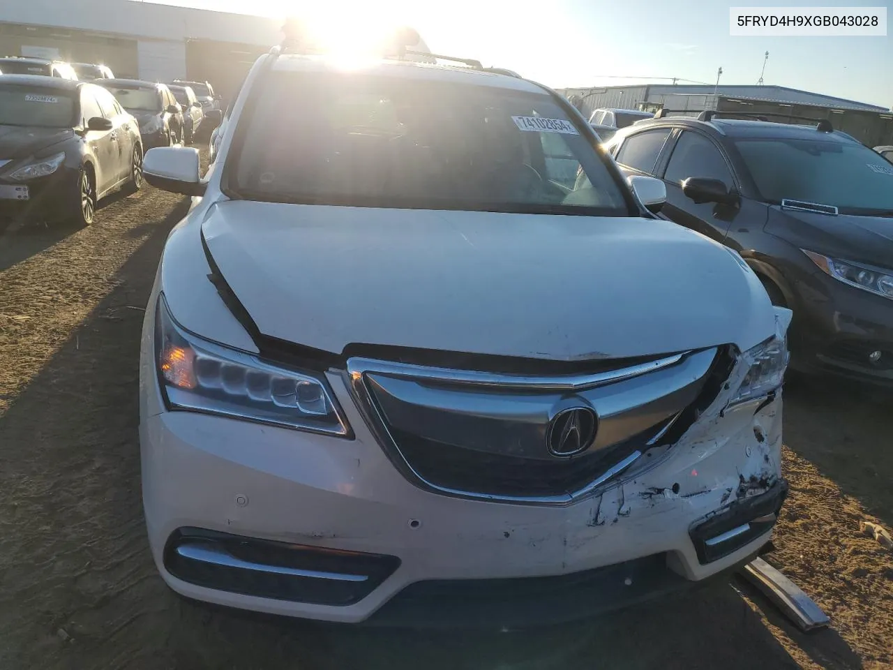 2016 Acura Mdx Advance VIN: 5FRYD4H9XGB043028 Lot: 74102854