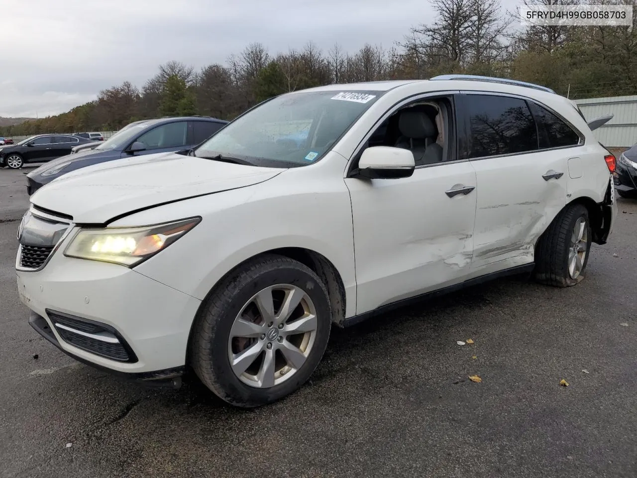 2016 Acura Mdx Advance VIN: 5FRYD4H99GB058703 Lot: 74216934