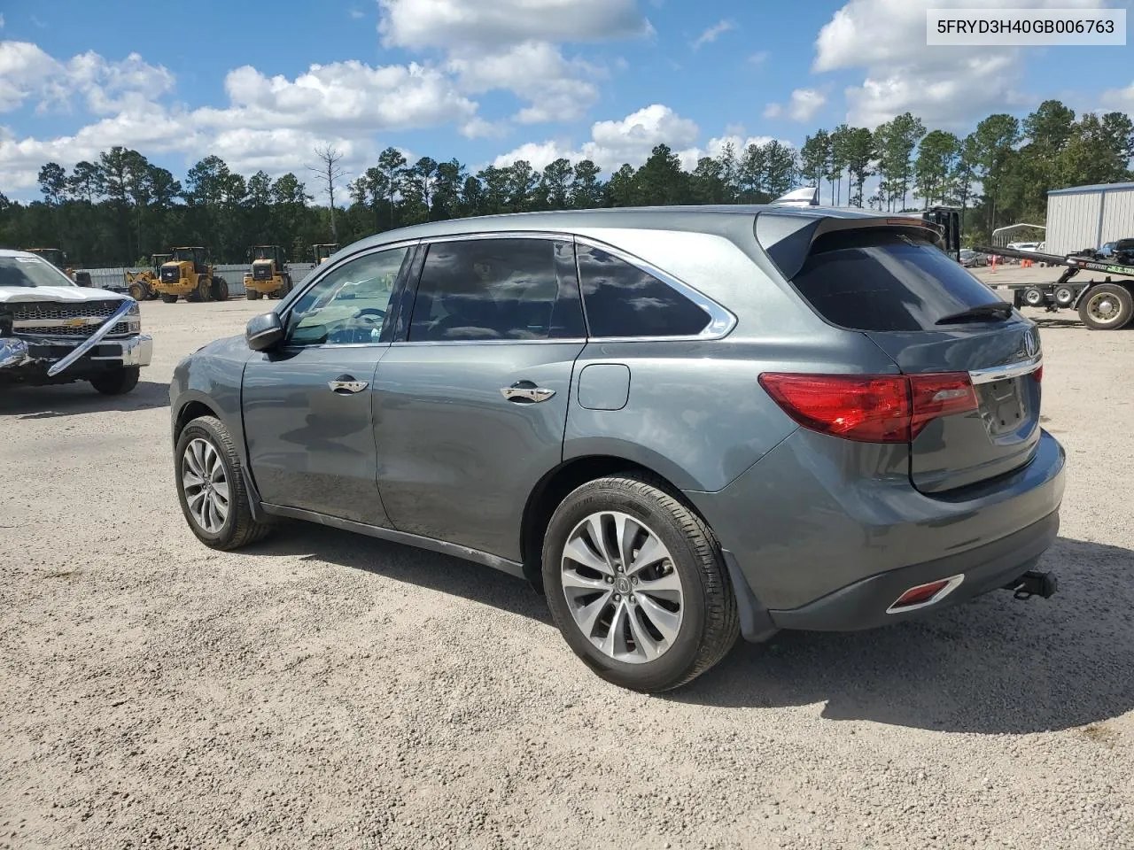 2016 Acura Mdx Technology VIN: 5FRYD3H40GB006763 Lot: 74254734