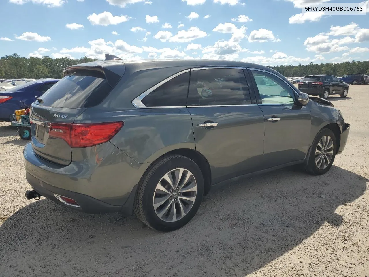 2016 Acura Mdx Technology VIN: 5FRYD3H40GB006763 Lot: 74254734