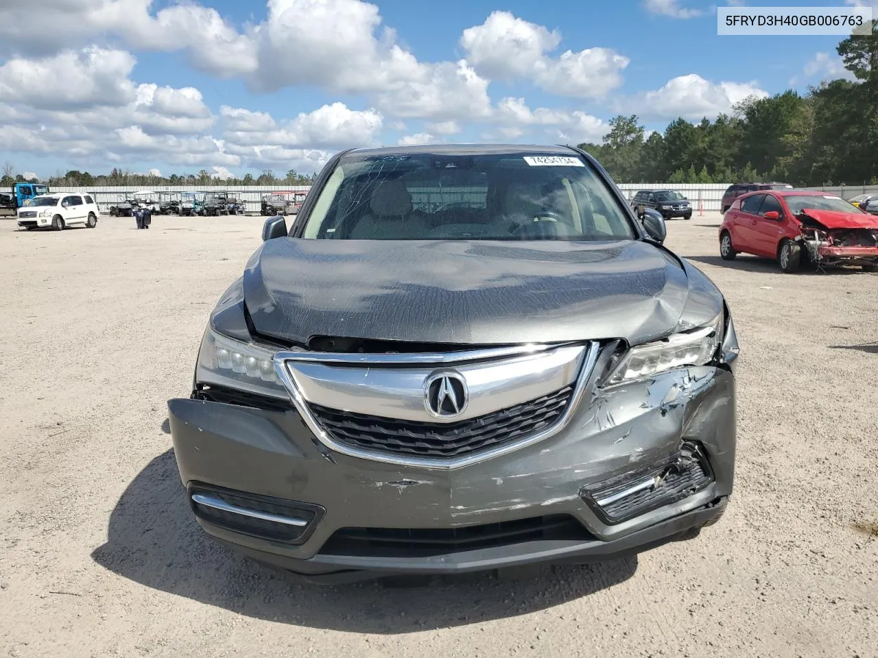 2016 Acura Mdx Technology VIN: 5FRYD3H40GB006763 Lot: 74254734