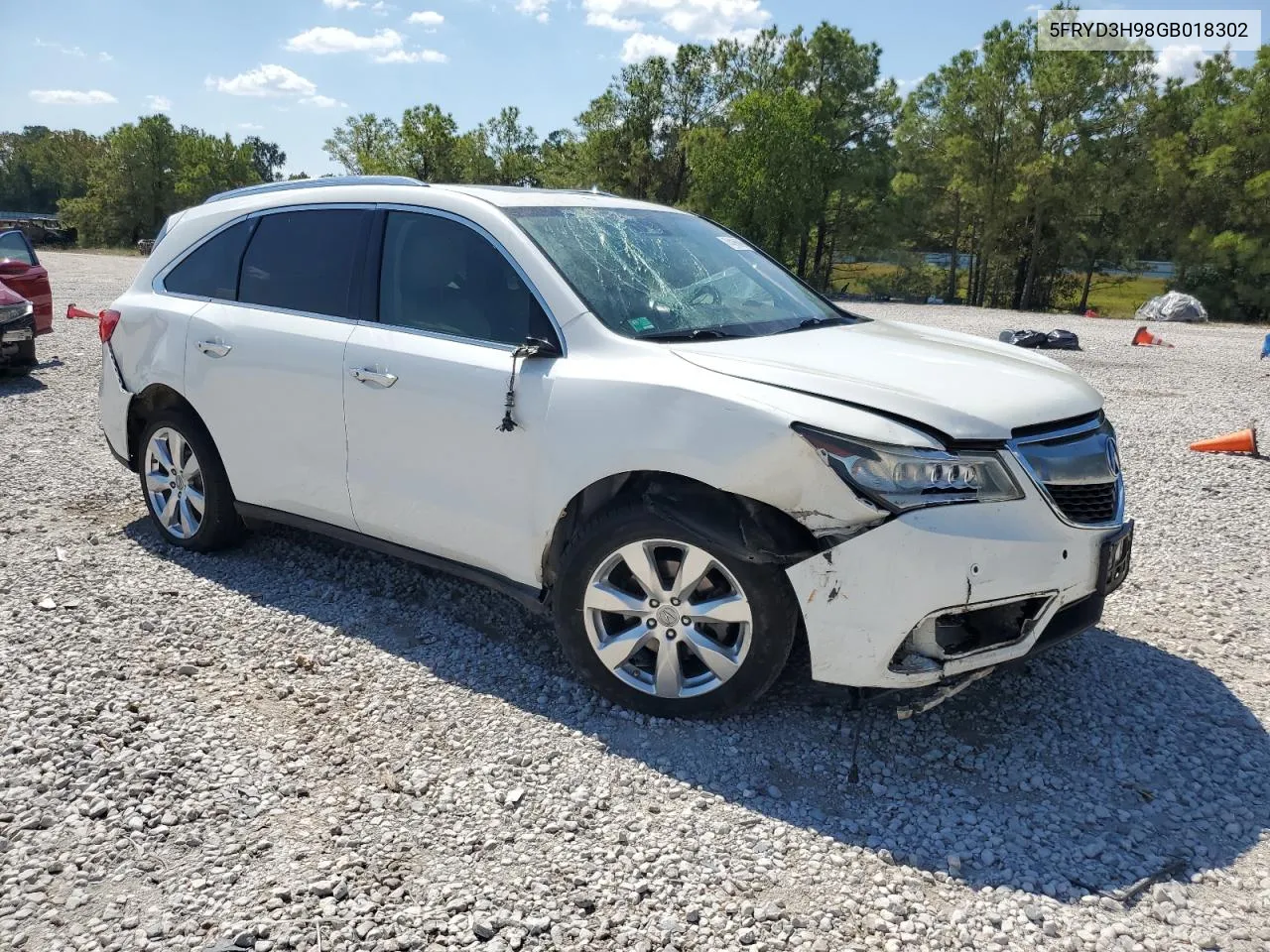 2016 Acura Mdx Advance VIN: 5FRYD3H98GB018302 Lot: 74260994