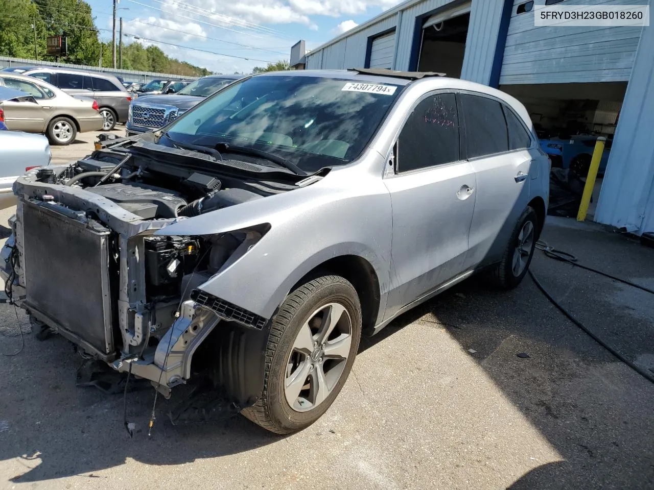 2016 Acura Mdx VIN: 5FRYD3H23GB018260 Lot: 74307794