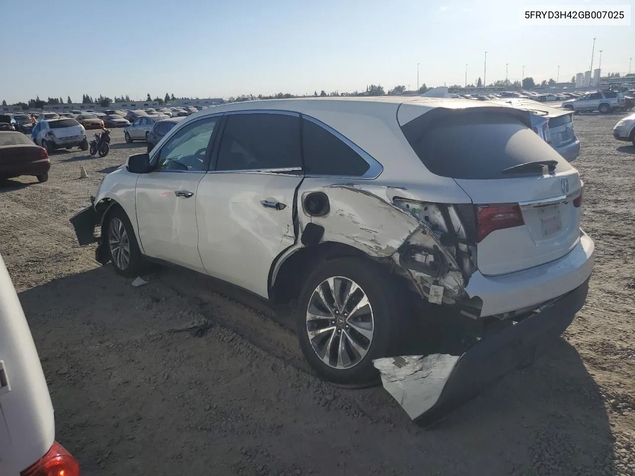 2016 Acura Mdx Technology VIN: 5FRYD3H42GB007025 Lot: 74396884