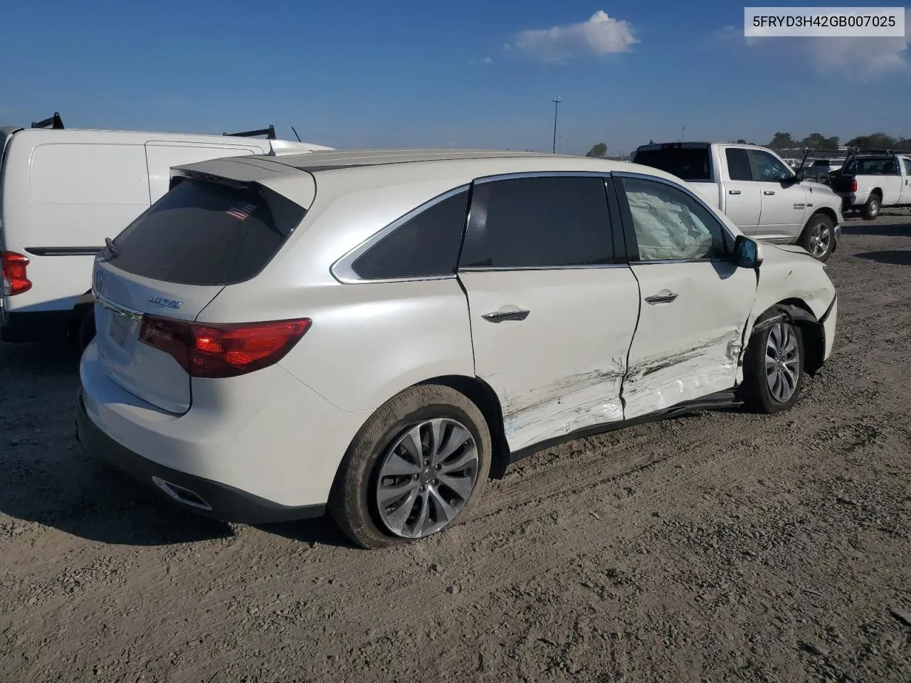 2016 Acura Mdx Technology VIN: 5FRYD3H42GB007025 Lot: 74396884