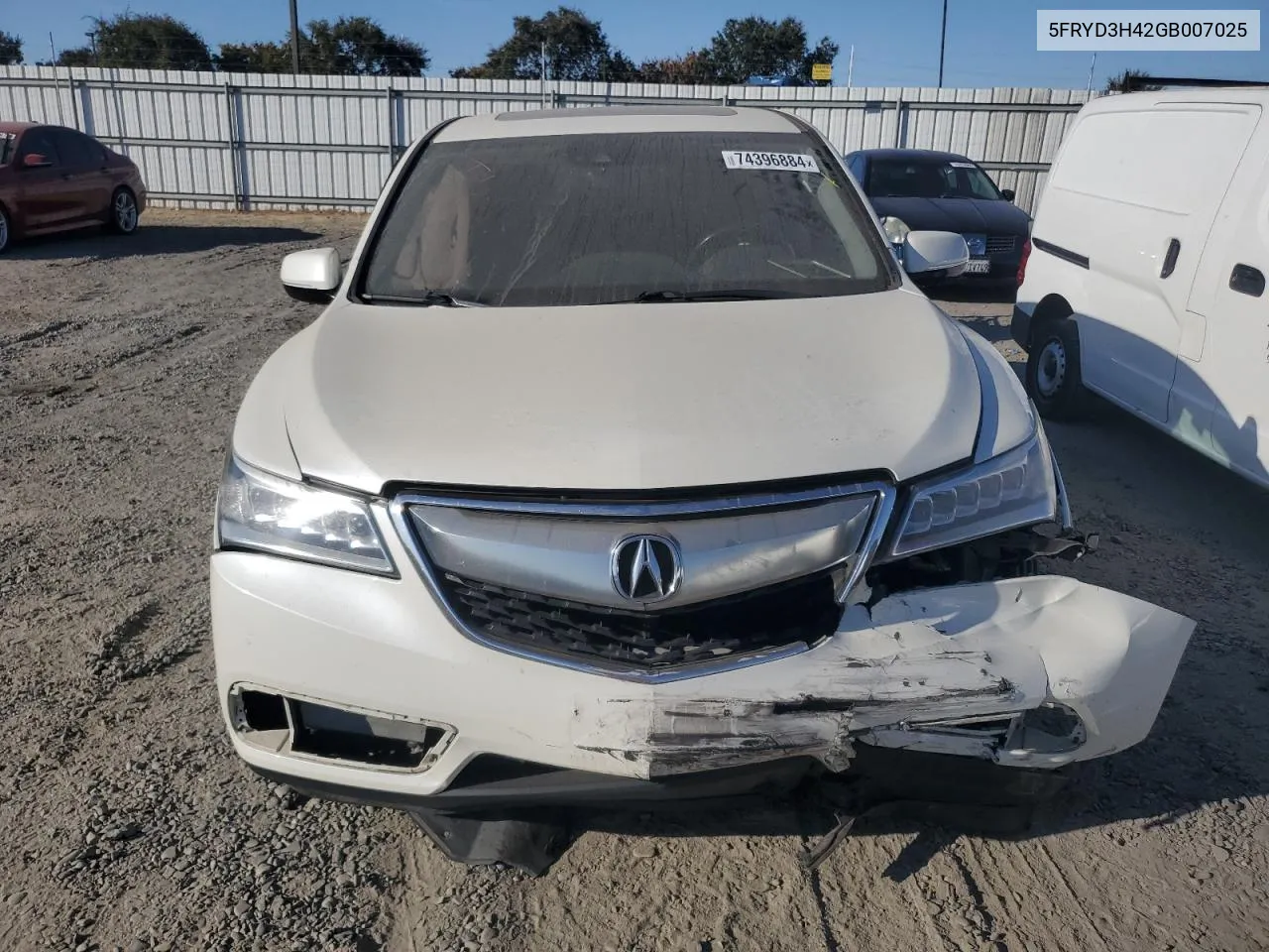 2016 Acura Mdx Technology VIN: 5FRYD3H42GB007025 Lot: 74396884