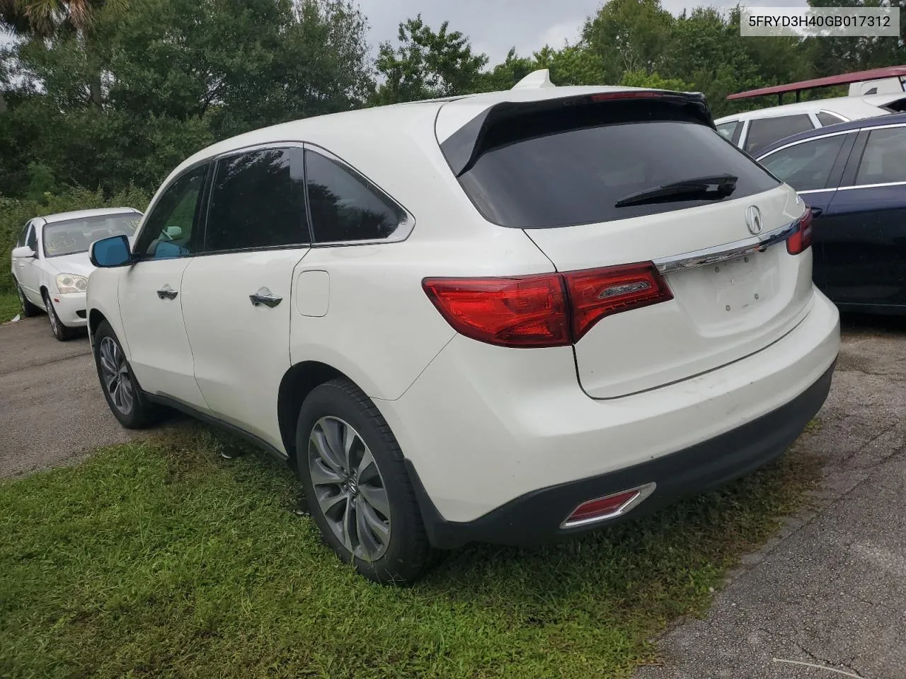 2016 Acura Mdx Technology VIN: 5FRYD3H40GB017312 Lot: 74525694