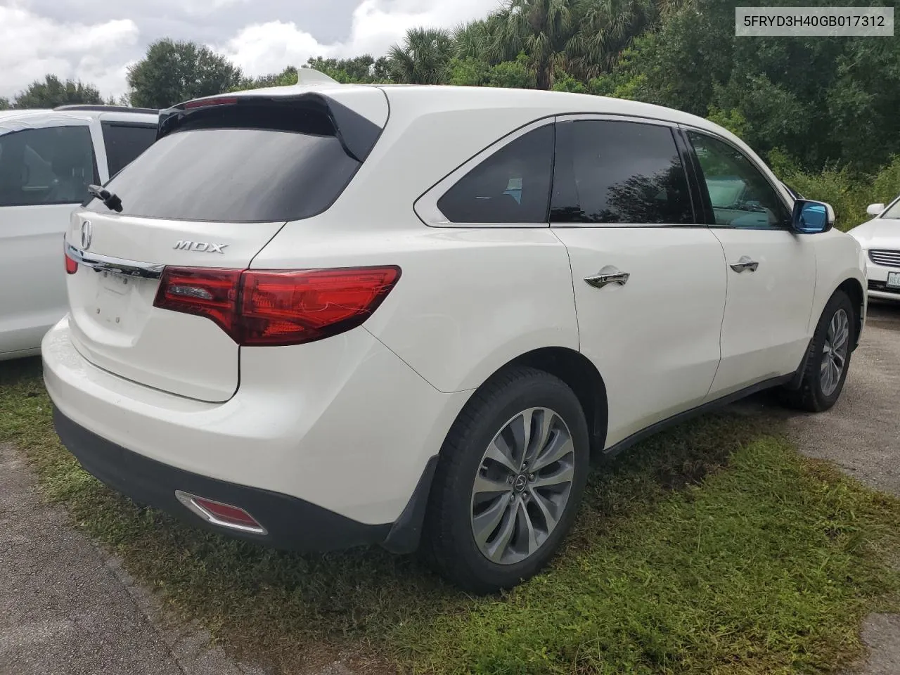 2016 Acura Mdx Technology VIN: 5FRYD3H40GB017312 Lot: 74525694