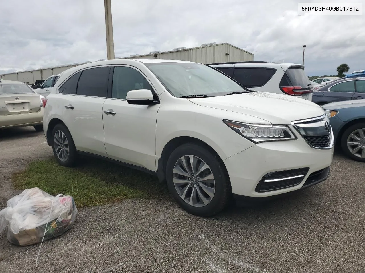 2016 Acura Mdx Technology VIN: 5FRYD3H40GB017312 Lot: 74525694