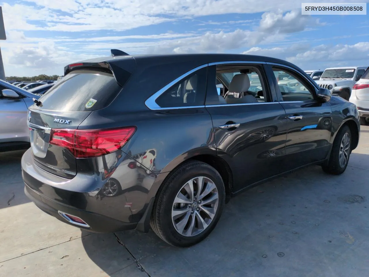 2016 Acura Mdx Technology VIN: 5FRYD3H45GB008508 Lot: 74658654