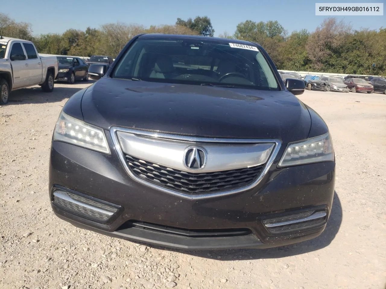 2016 Acura Mdx Technology VIN: 5FRYD3H49GB016112 Lot: 74682434