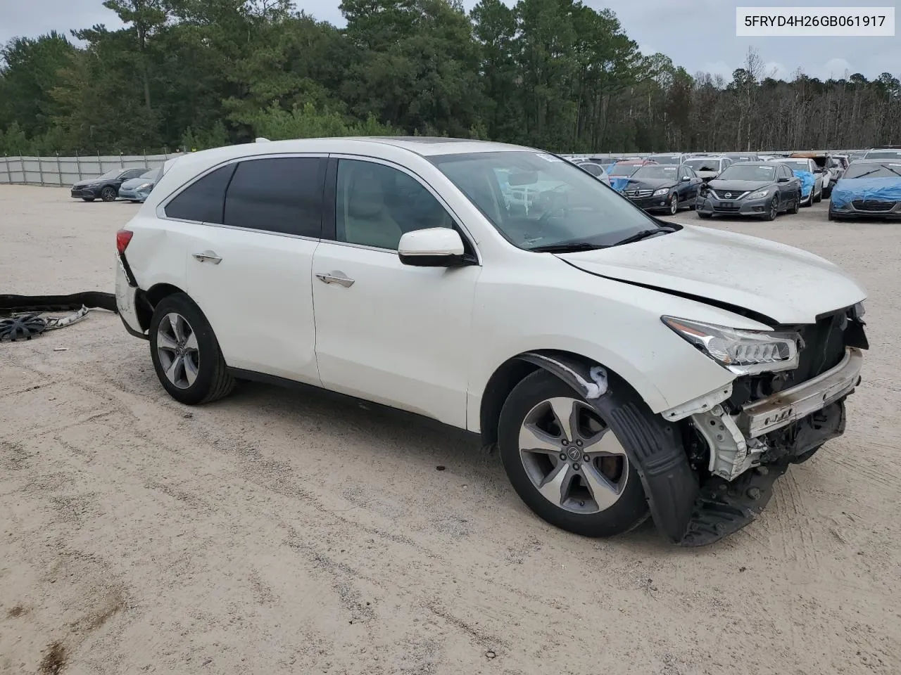 2016 Acura Mdx VIN: 5FRYD4H26GB061917 Lot: 74686974