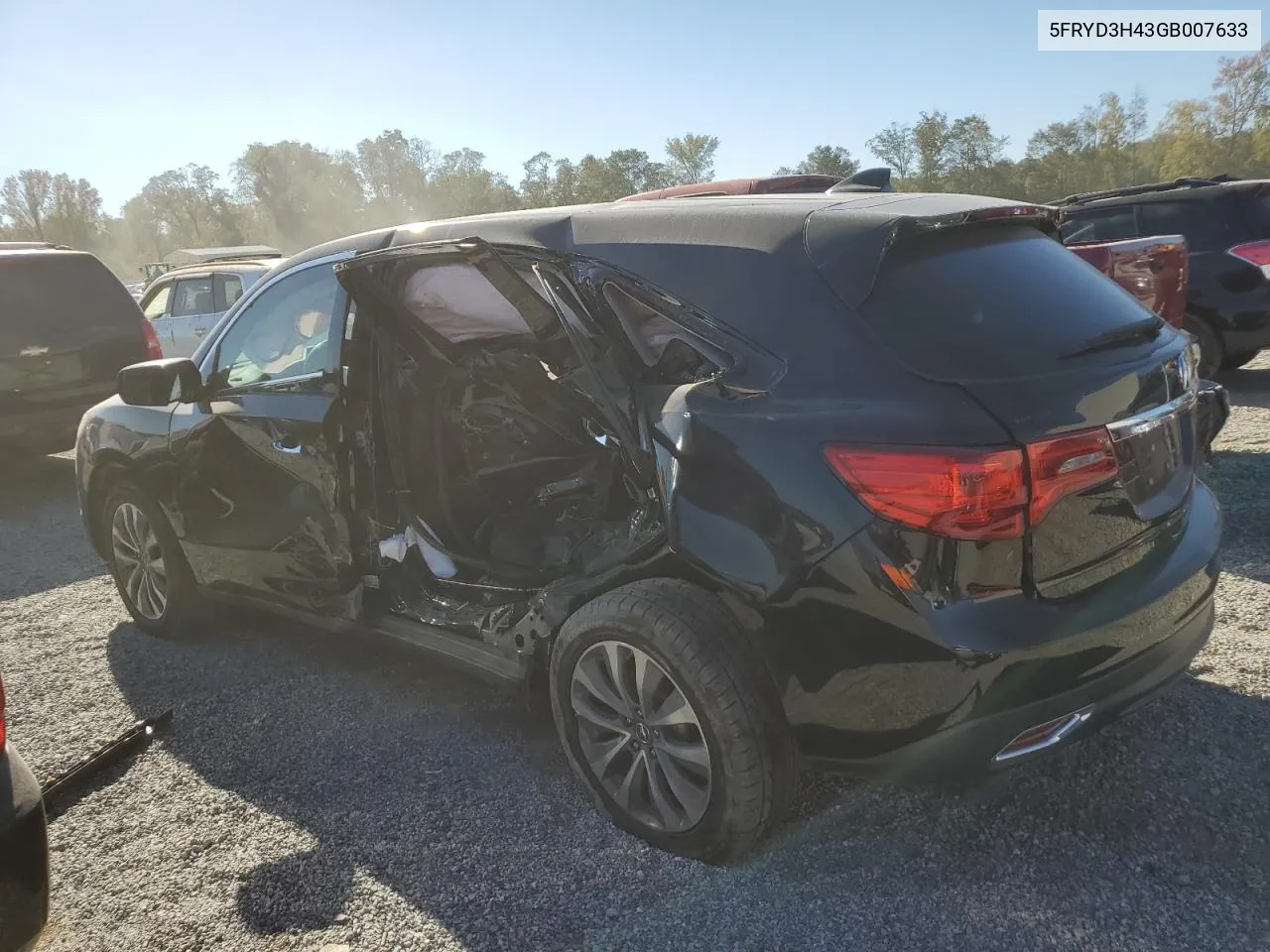 2016 Acura Mdx Technology VIN: 5FRYD3H43GB007633 Lot: 75054424