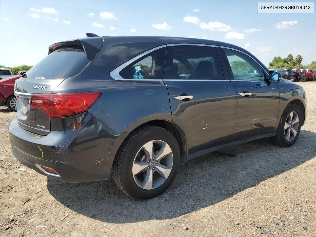 2016 Acura Mdx VIN: 5FRYD4H29GB018043 Lot: 75136004