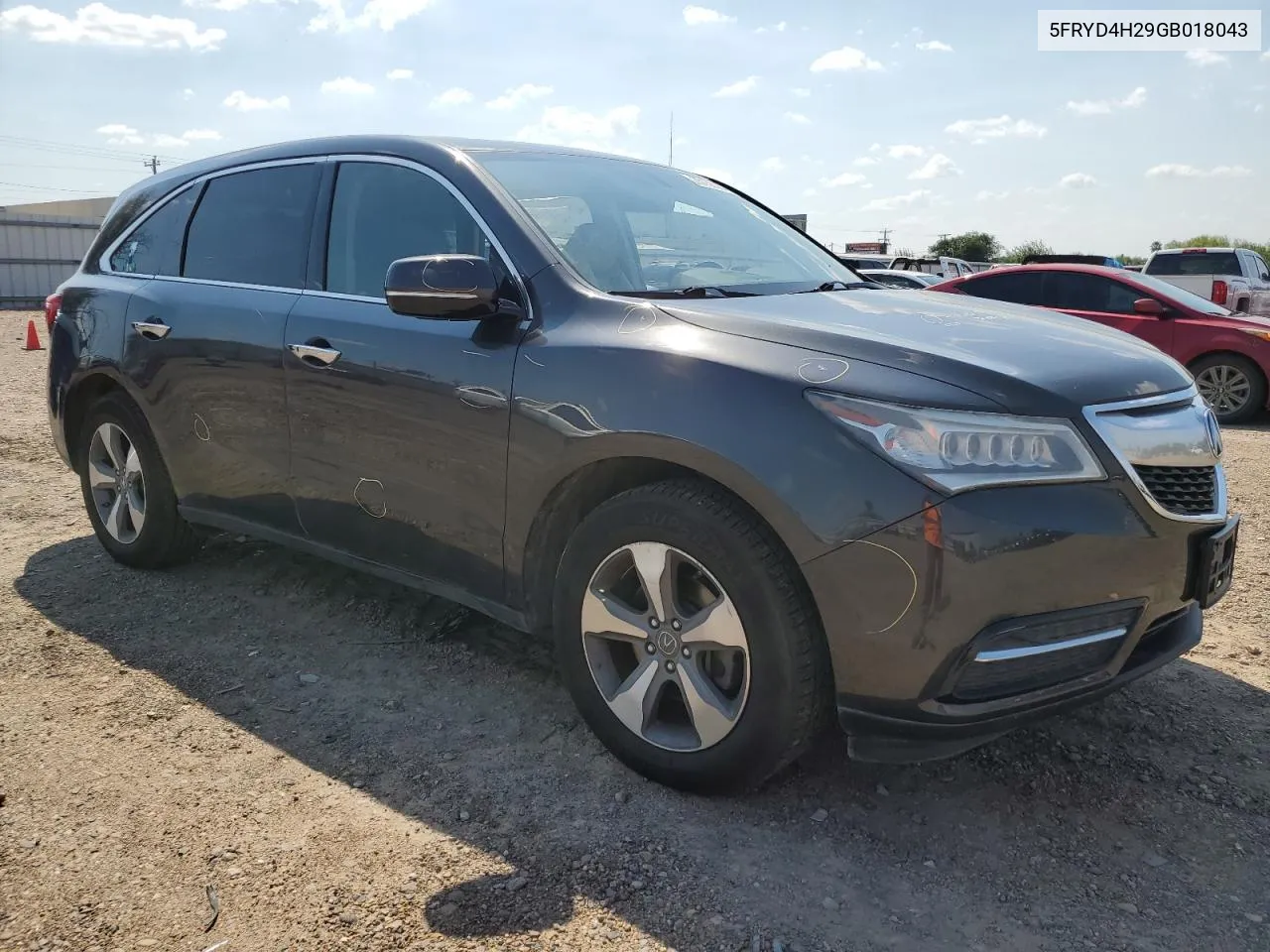 2016 Acura Mdx VIN: 5FRYD4H29GB018043 Lot: 75136004