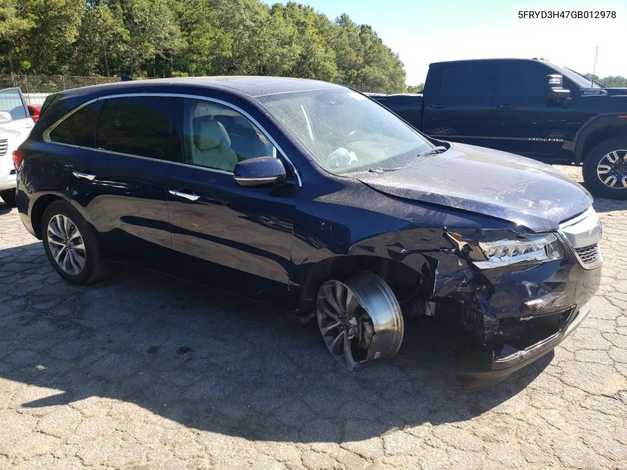 2016 Acura Mdx Technology VIN: 5FRYD3H47GB012978 Lot: 75173744