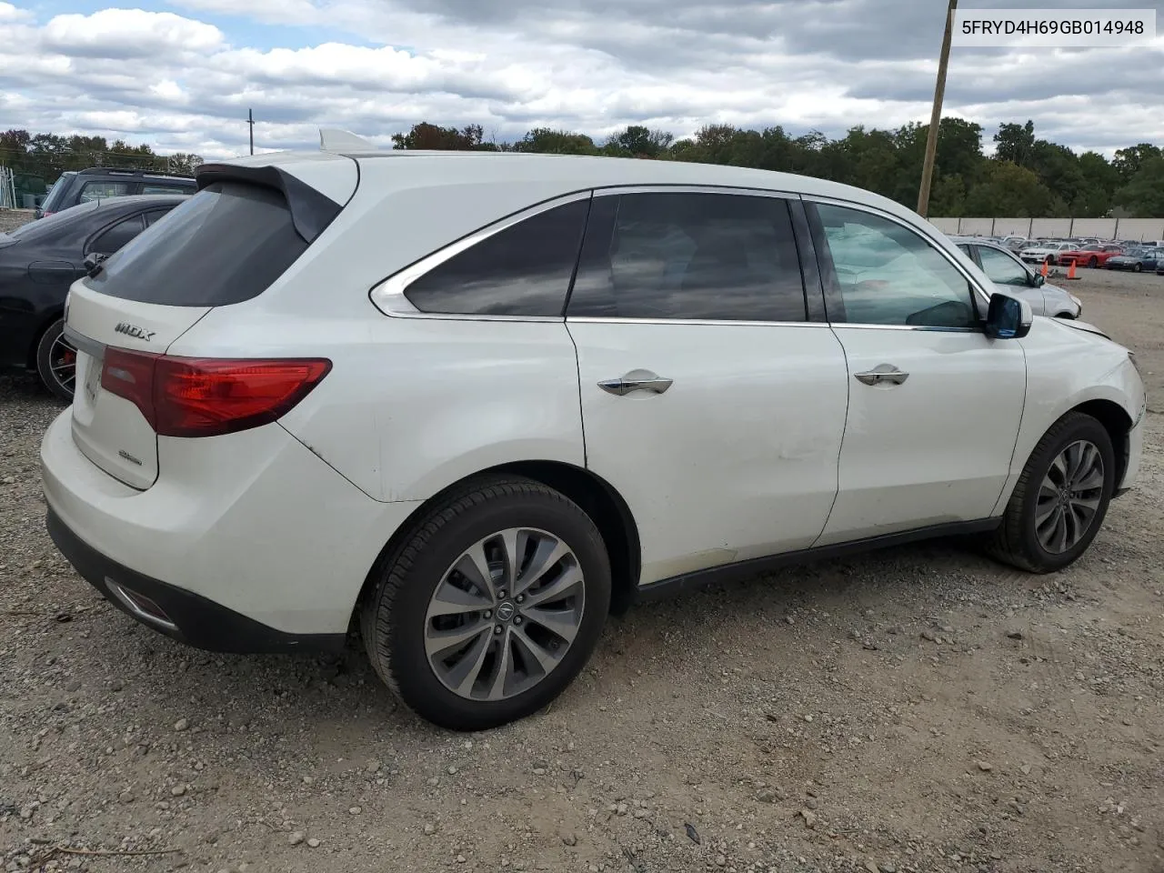 2016 Acura Mdx Technology VIN: 5FRYD4H69GB014948 Lot: 75594324