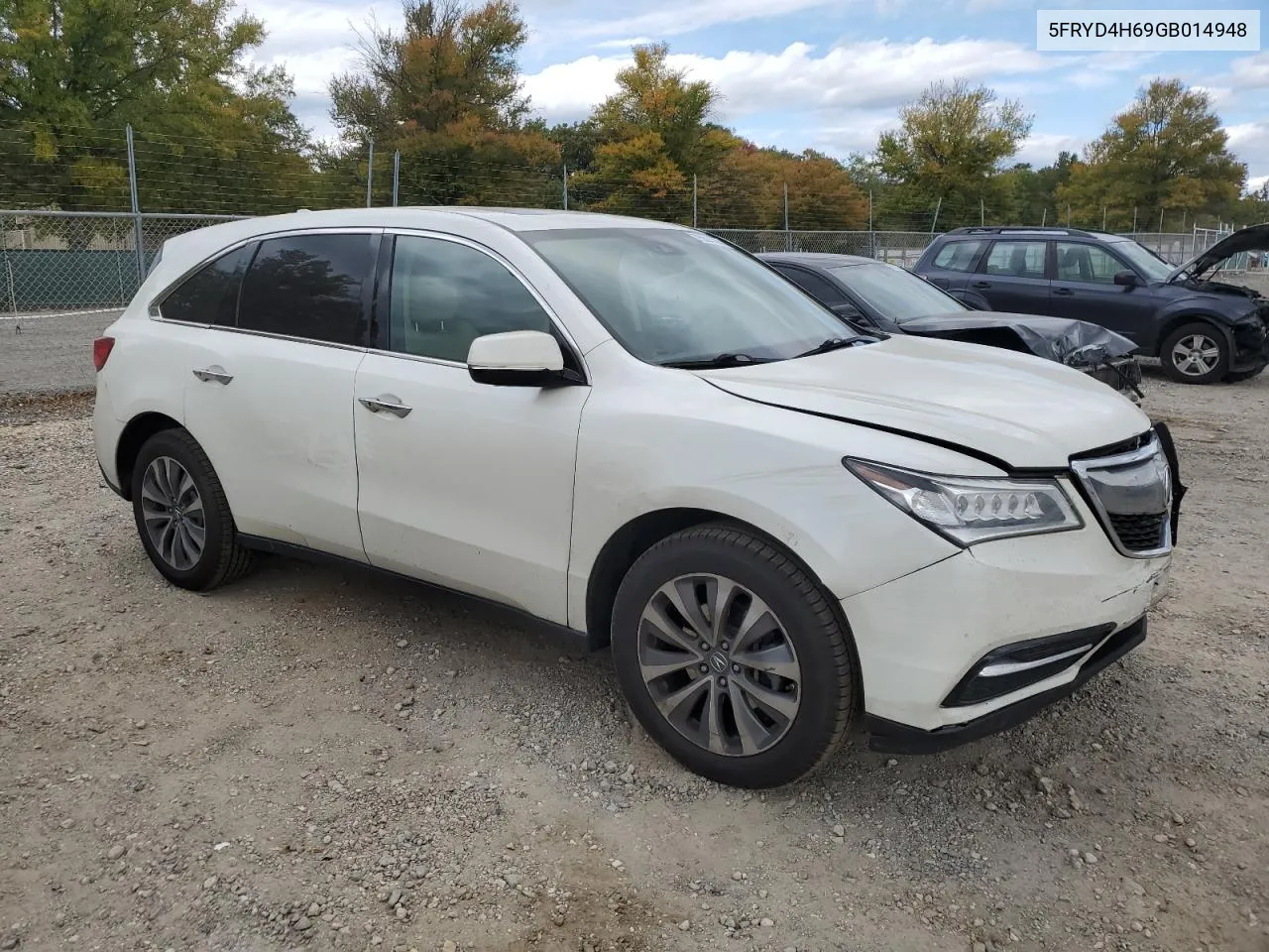 2016 Acura Mdx Technology VIN: 5FRYD4H69GB014948 Lot: 75594324