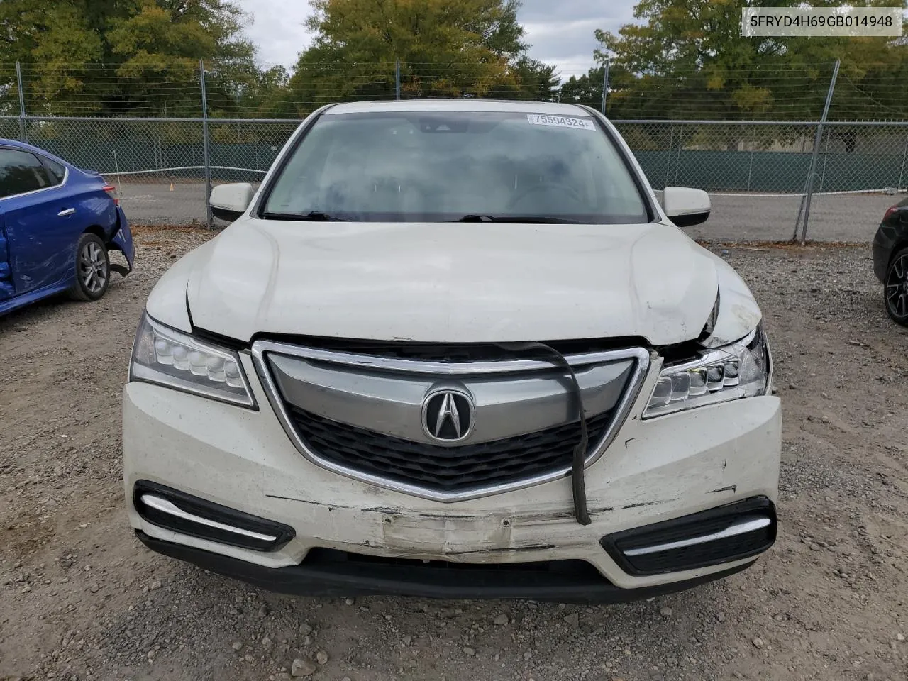 2016 Acura Mdx Technology VIN: 5FRYD4H69GB014948 Lot: 75594324