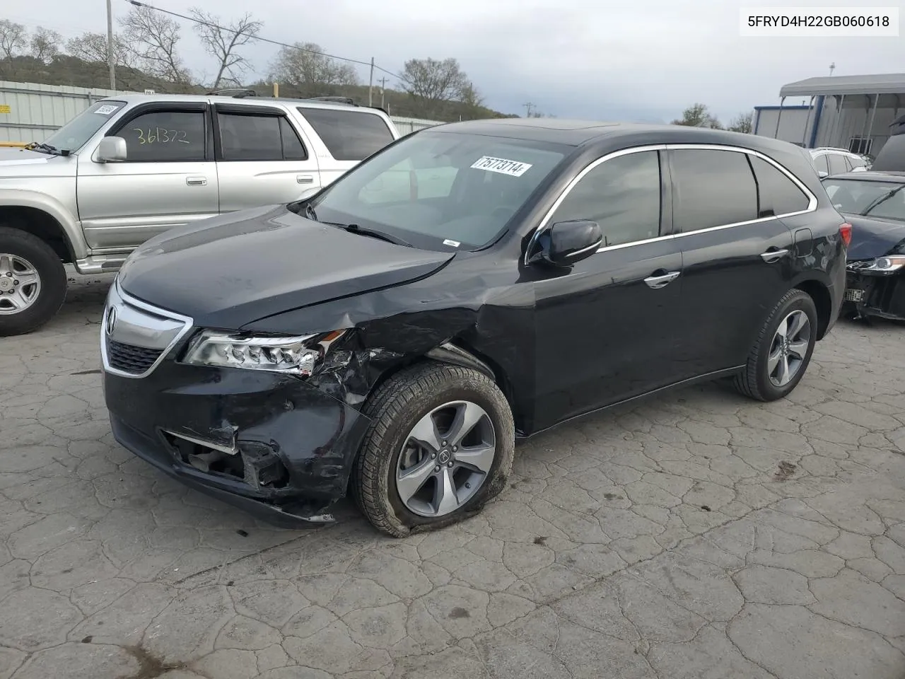 2016 Acura Mdx VIN: 5FRYD4H22GB060618 Lot: 75773714