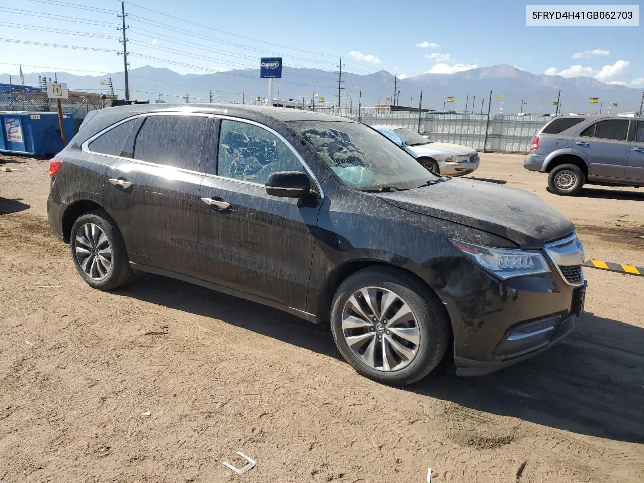 2016 Acura Mdx Technology VIN: 5FRYD4H41GB062703 Lot: 76283504