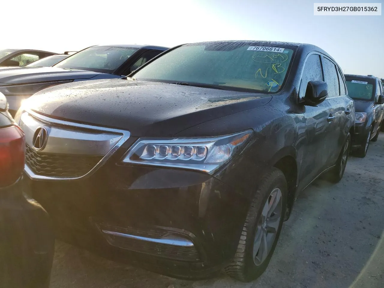 2016 Acura Mdx VIN: 5FRYD3H27GB015362 Lot: 76706614