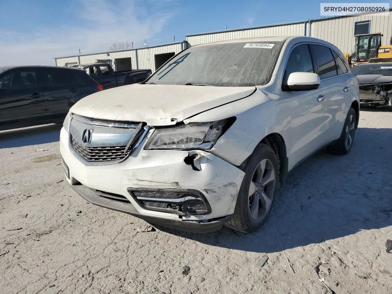 2016 Acura Mdx VIN: 5FRYD4H27GB050926 Lot: 76793894