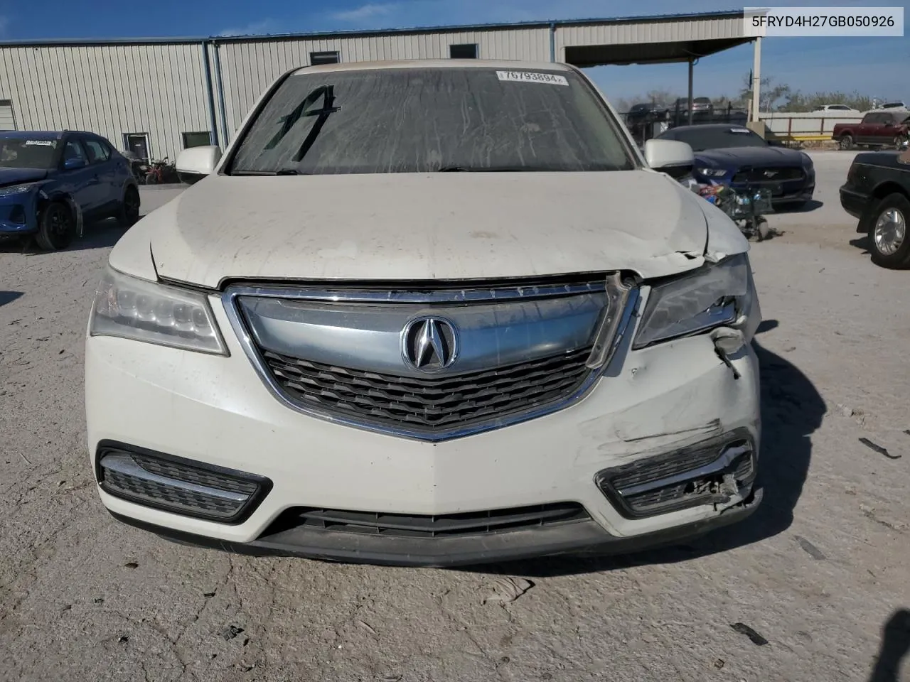 2016 Acura Mdx VIN: 5FRYD4H27GB050926 Lot: 76793894