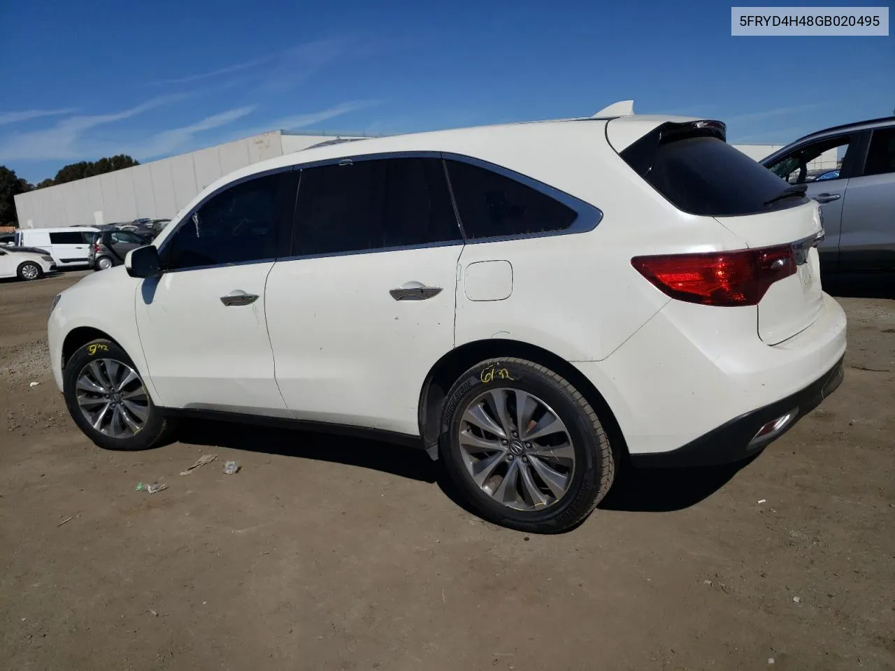 2016 Acura Mdx Technology VIN: 5FRYD4H48GB020495 Lot: 77106774