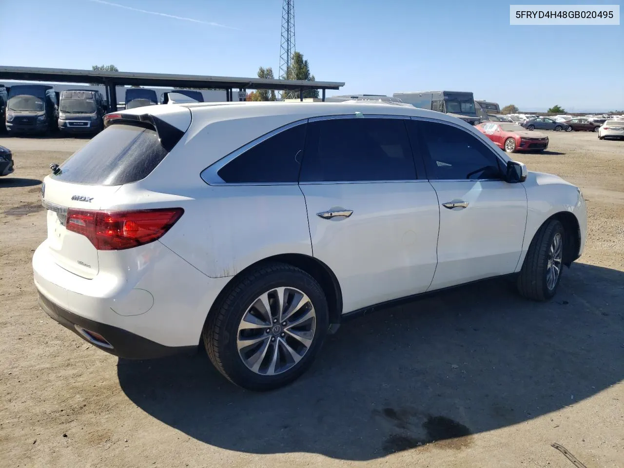 2016 Acura Mdx Technology VIN: 5FRYD4H48GB020495 Lot: 77106774