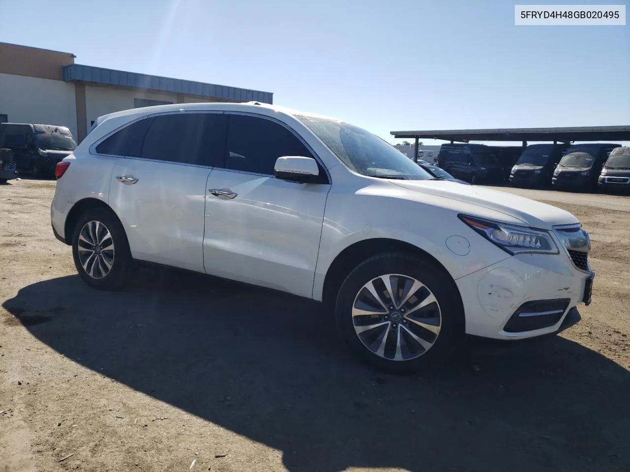 2016 Acura Mdx Technology VIN: 5FRYD4H48GB020495 Lot: 77106774