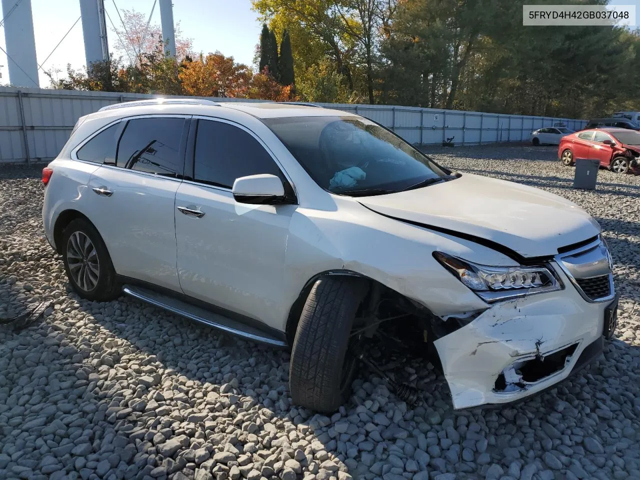 2016 Acura Mdx Technology VIN: 5FRYD4H42GB037048 Lot: 77310604