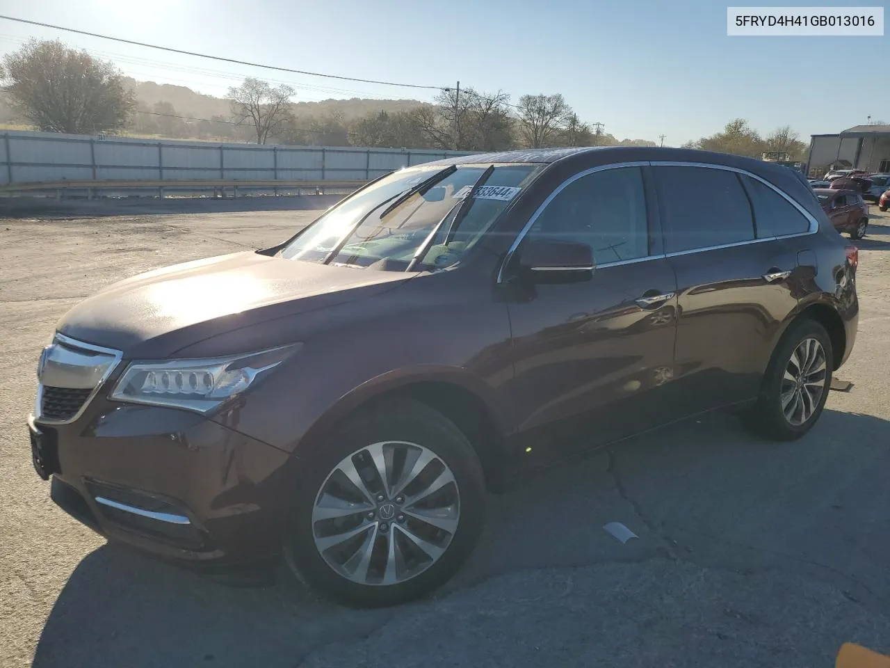 2016 Acura Mdx Technology VIN: 5FRYD4H41GB013016 Lot: 77333644