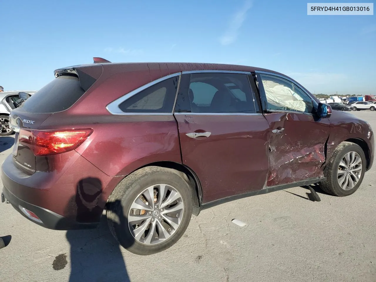 2016 Acura Mdx Technology VIN: 5FRYD4H41GB013016 Lot: 77333644