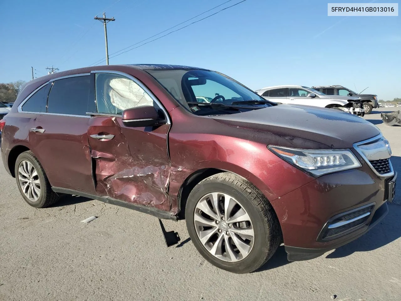 2016 Acura Mdx Technology VIN: 5FRYD4H41GB013016 Lot: 77333644