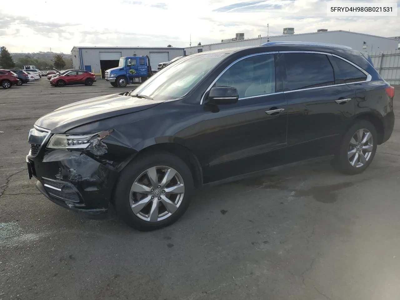 2016 Acura Mdx Advance VIN: 5FRYD4H98GB021531 Lot: 77612994